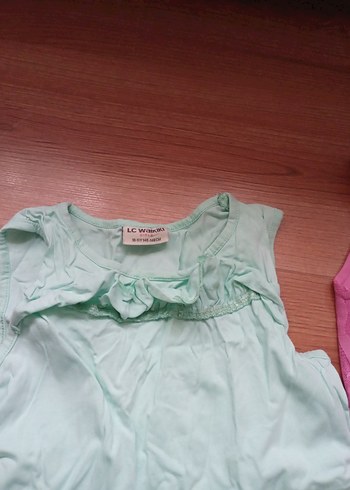 Kız Çocuk Pembe ve yeşil elbise