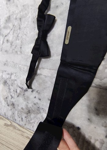 Efor Marka Ayarlanabilir Damat Kuşak ve Papyon - Görsel 4