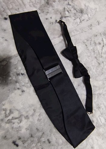 Efor Marka Ayarlanabilir Damat Kuşak ve Papyon - Görsel 6