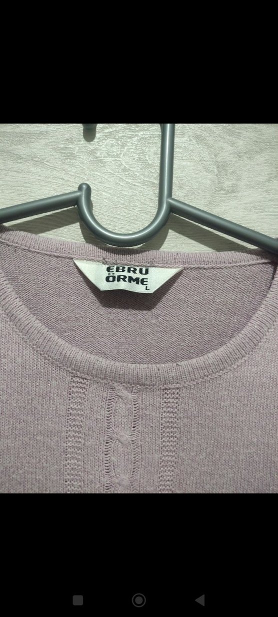 Kadın Pastel Lila Örgü Kazak - Görsel 3