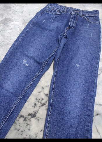 Kadın Mavi Regular Fit Midi Kot Pantolon - Görsel 2