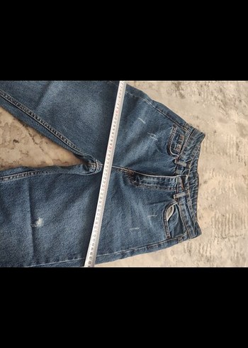 Kadın Mavi Regular Fit Midi Kot Pantolon - Görsel 6