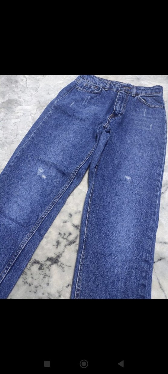 Kadın Mavi Regular Fit Midi Kot Pantolon - Görsel 2