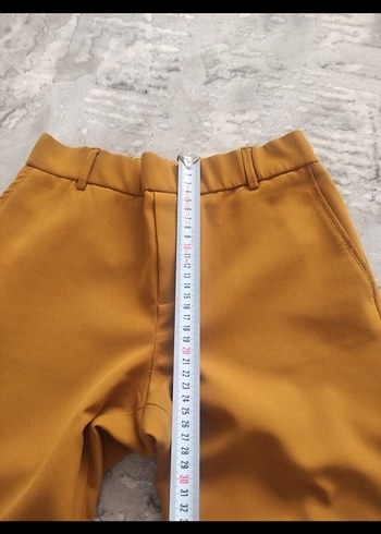 Sarı Midi Kadın Kumaş Pantolon - Görsel 7