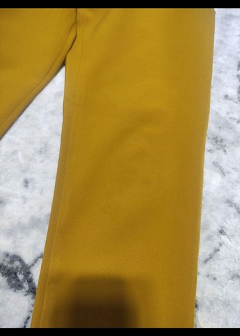 Sarı Midi Kadın Kumaş Pantolon - Görsel 2