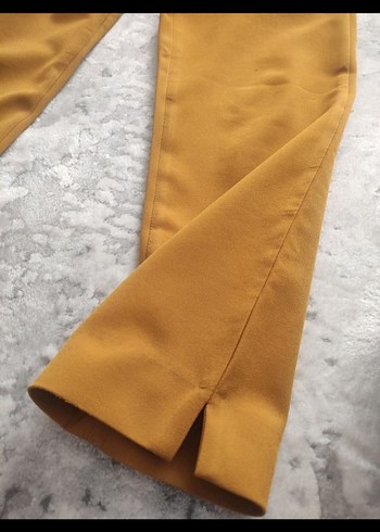 Sarı Midi Kadın Kumaş Pantolon - Görsel 6
