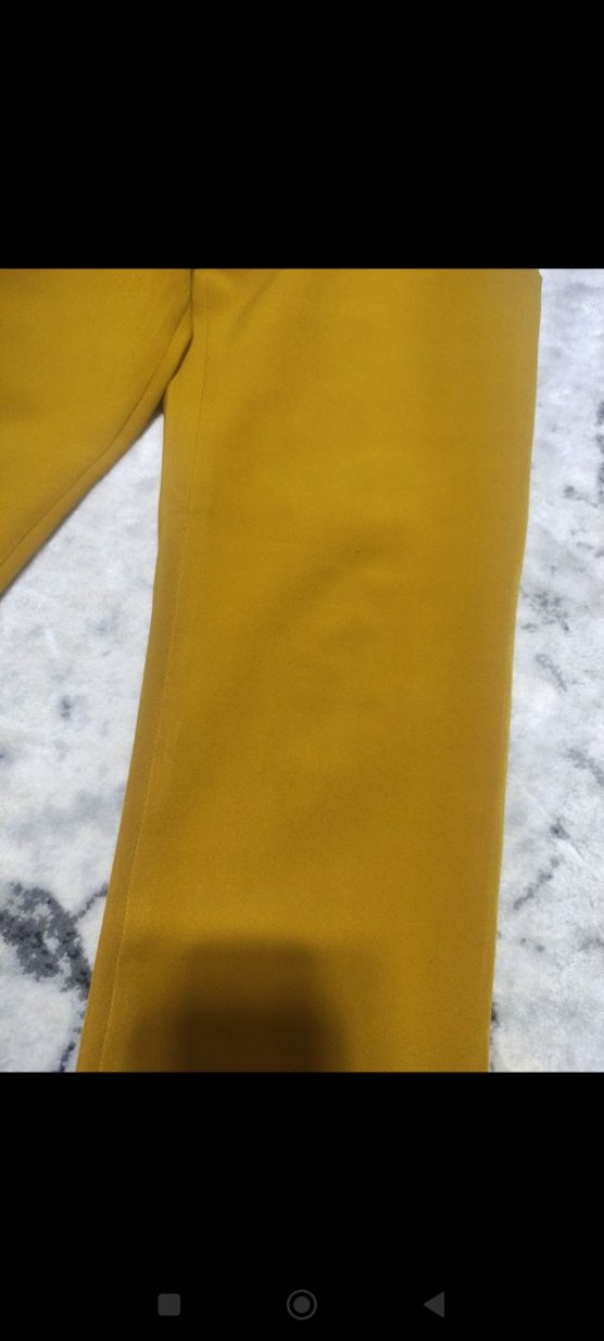 Sarı Midi Kadın Kumaş Pantolon - Görsel 2