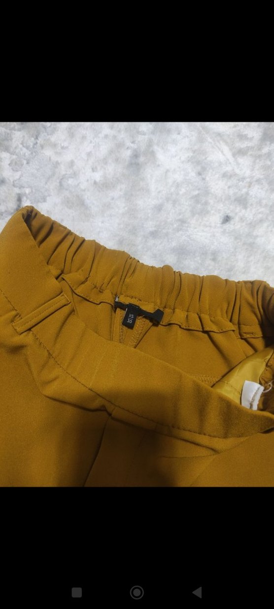 Sarı Midi Kadın Kumaş Pantolon - Görsel 5