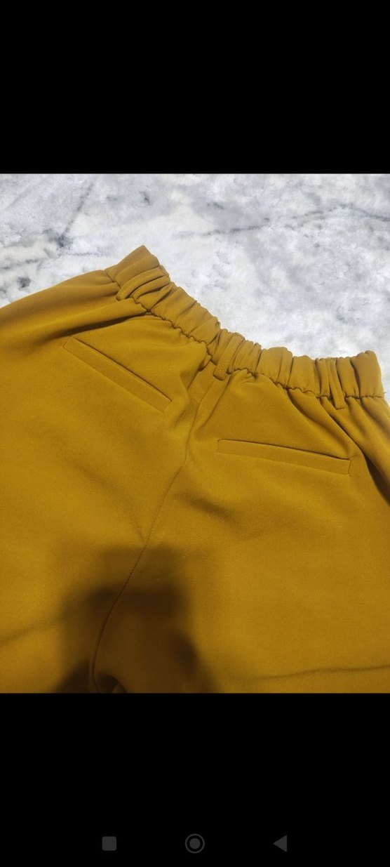 Sarı Midi Kadın Kumaş Pantolon - Görsel 4