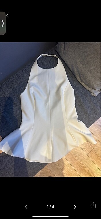 Zara streç halter yaka peplum top