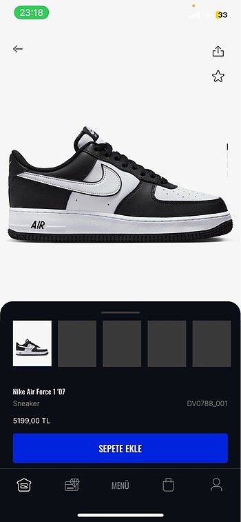 Nike Orijinal faturalı 44 numara nike airforce
