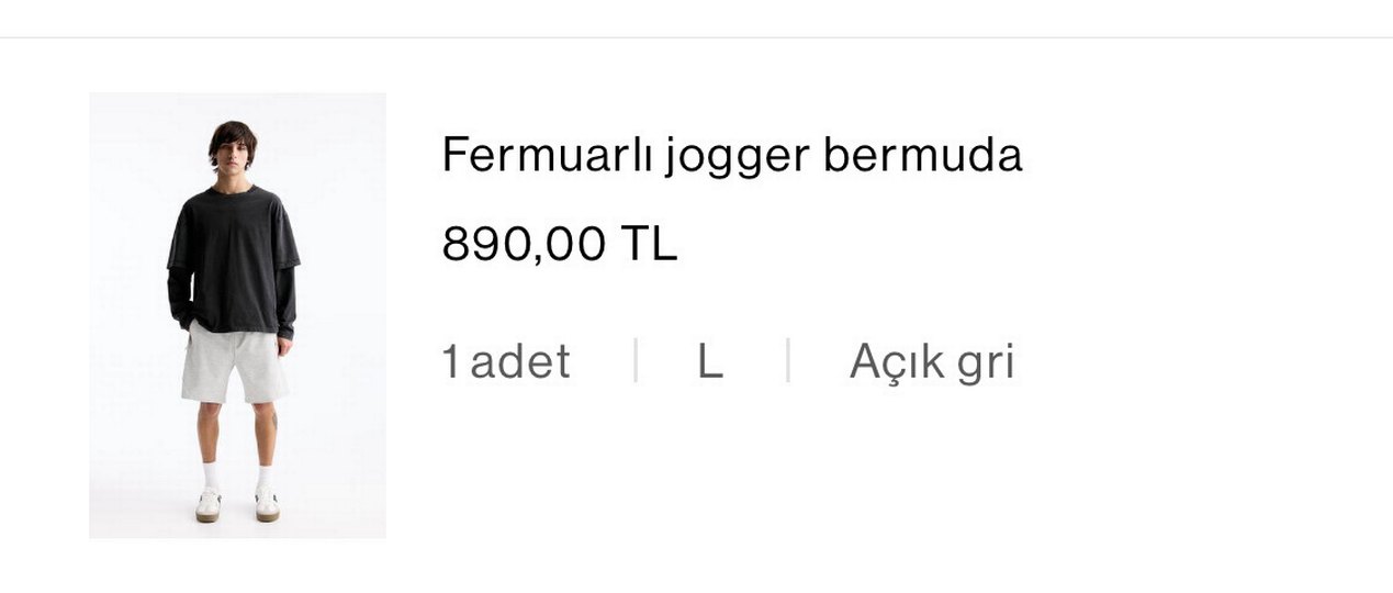 L Gri Pull Bear Şort - Görsel 5