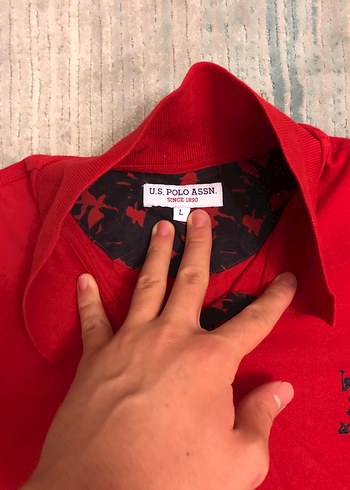 L Kırmızı U.S Polo Kadın Polo Yaka Tişört - Görsel 3