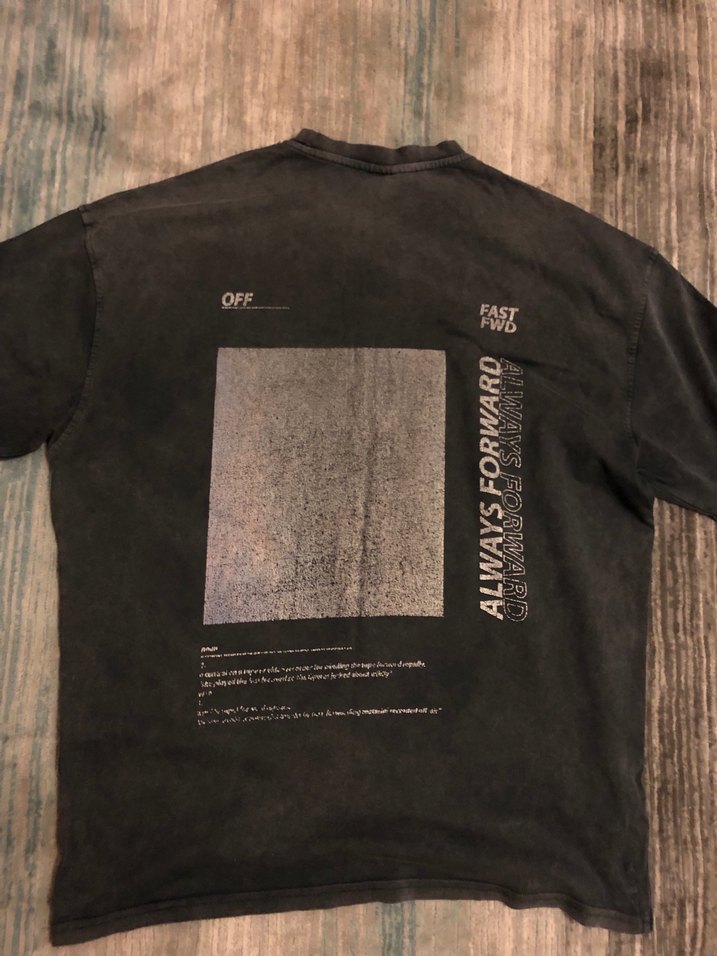 Siyah Oversize Erkek Tişört "1989" Baskılı - Görsel 2