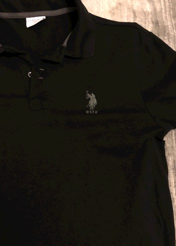 L Siyah U.S Polo Polo Yaka Tişört - Görsel 2