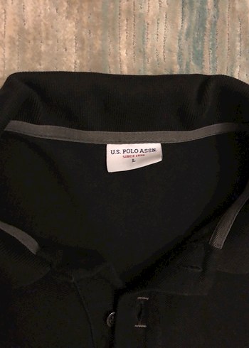 L Siyah U.S Polo Polo Yaka Tişört - Görsel 3