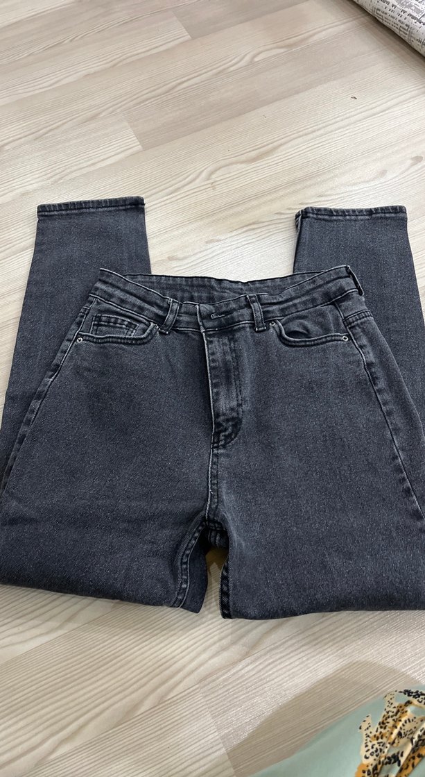 Gri Kadın Denim Midi Pantolon - Görsel 3