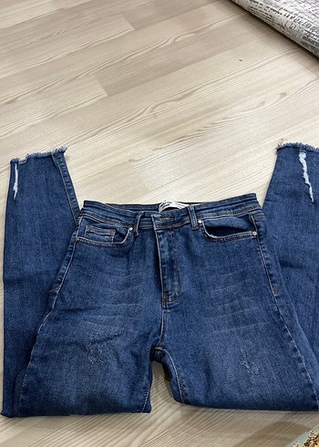 Lacivert Midi Kadın Kot Pantolon - Görsel 5