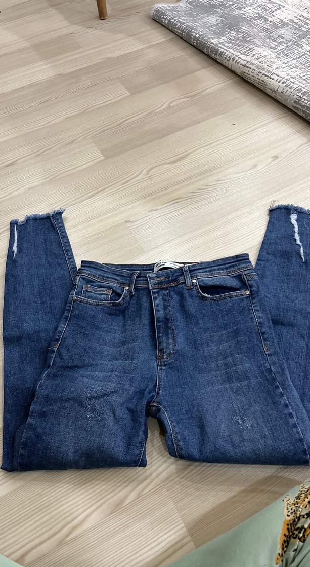 Lacivert Midi Kadın Kot Pantolon - Görsel 5