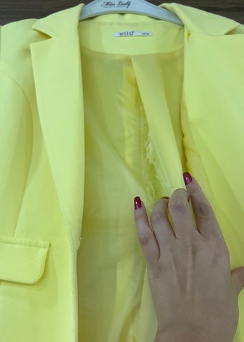 Sarı Düğmeli Kadın Blazer Ceket - Görsel 4