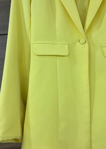 Sarı Düğmeli Kadın Blazer Ceket - Görsel 2
