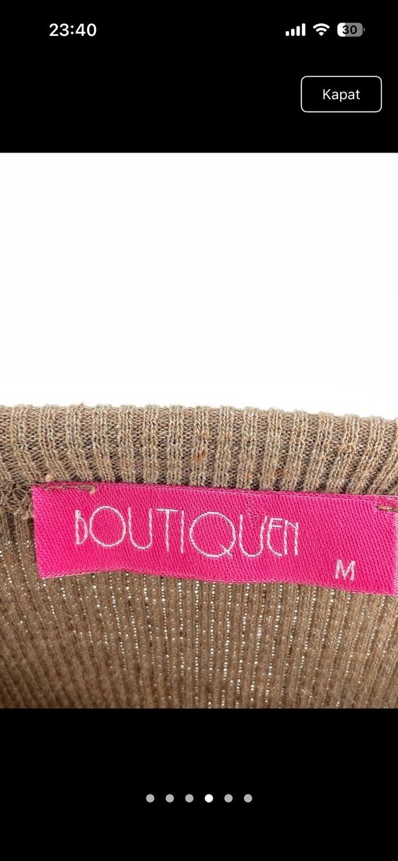 Bej Yüksek Yakalı Kadın Triko Bluz - Görsel 4