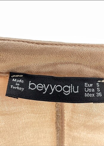 Bej Drapeli V Yaka Kadın Bluz - Görsel 4