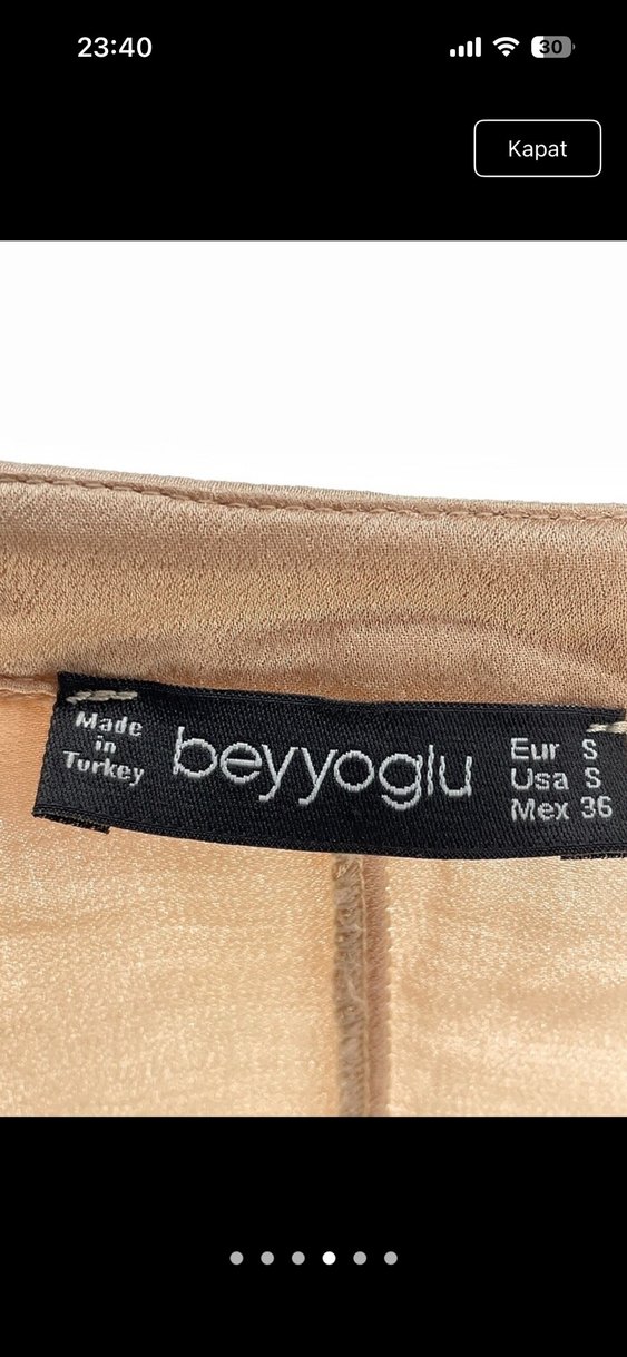 Bej Drapeli V Yaka Kadın Bluz - Görsel 4