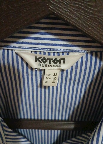 Mavi Çizgili Koton Kadın Gömlek - Görsel 2