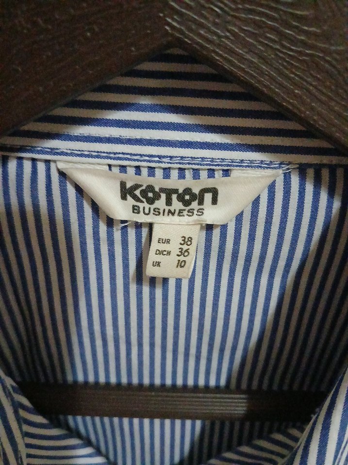 Mavi Çizgili Koton Kadın Gömlek - Görsel 2