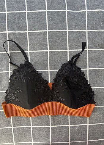 Nakışlı Siyah Gotik Mini Bralet
