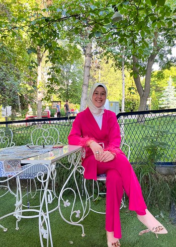 l Beden Tesettür Pembe takım