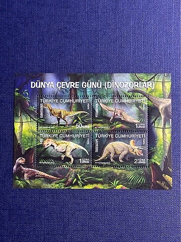 Dinozor Temalı Pul Koleksiyonu