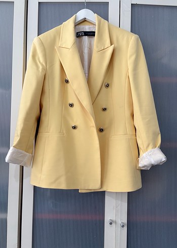Zara Sari Cift Sirali Blazer Ceket