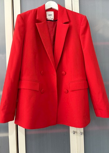 Koton Canli Kirmizi Cift Sirali Blazer Ceket
