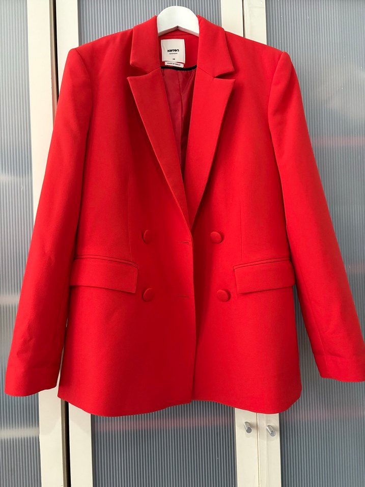 Koton Canlı Kırmızı Çift Sıralı Blazer Ceket — görsel 2/3