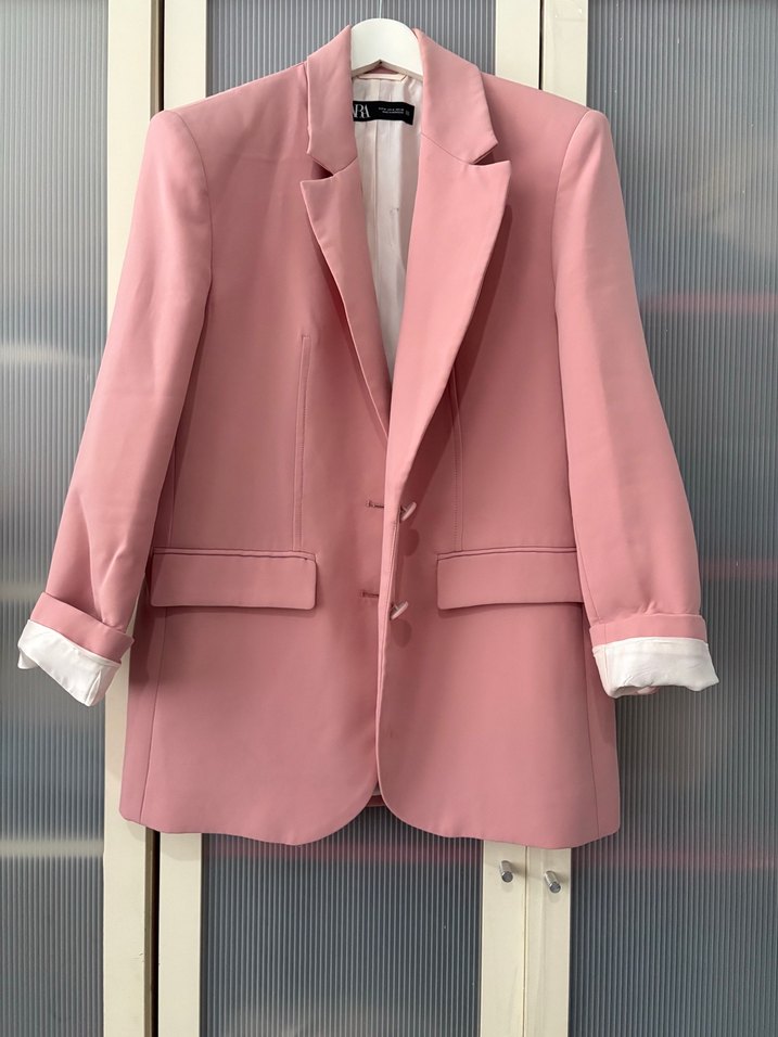 Zara Pudra Pembe Klasik Blazer — görsel 2/4