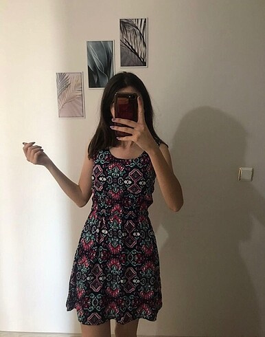 s Beden Desenli elbise
