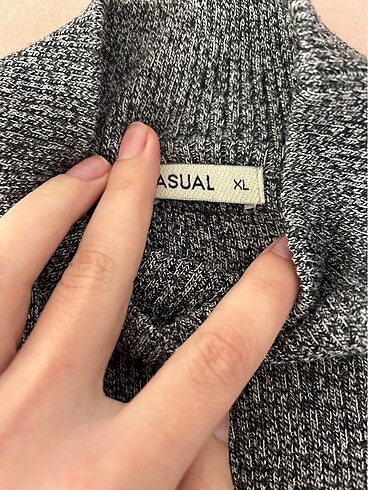LC Waikiki Lcw casual gri yarım yaka kazak XL