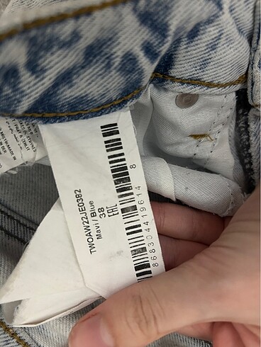 38 Beden mavi Renk Yırtmaçlı yüksek bel flare jeans
