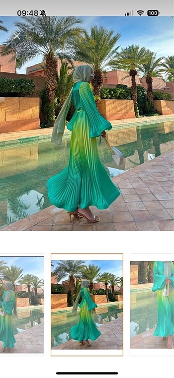 Diğer Şehrimoda pliseli uzun elbise