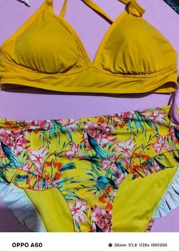Sarı Desenli Bohem Bikini Takımı