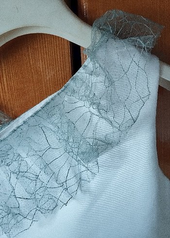 Diğer Kız Çocuk su yeşili Fırfırlı Tek Omuz Elbise