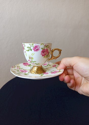 Porselen Çiçek Desenli Kahve Fincan Takımı - Görsel 2