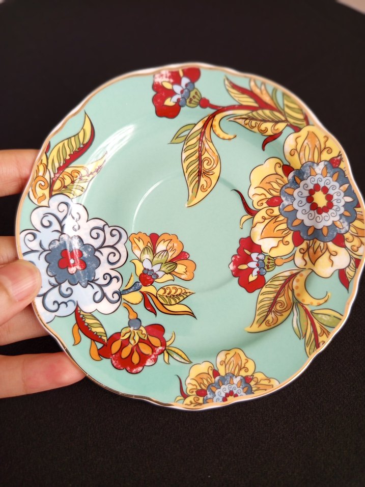 Mor Renkli Çiçek Desenli Altılı Kahve Fincanı Seti - Görsel 5