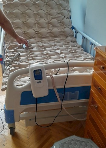 Mavi Düz Hasta Yatağı - Görsel 3