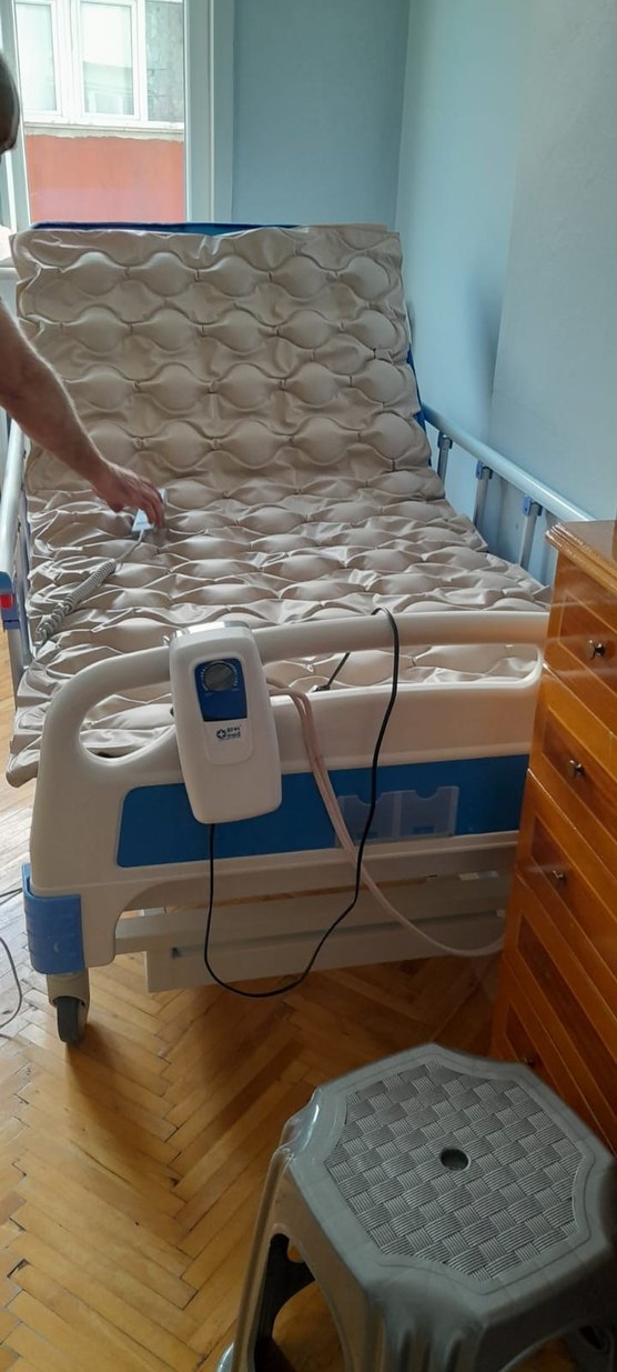 Mavi Düz Hasta Yatağı - Görsel 3