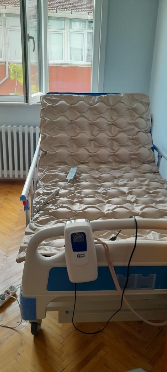 Mavi Düz Hasta Yatağı - Görsel 2