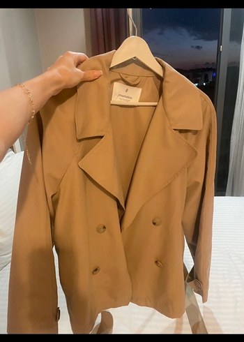 s Beden camel Renk Bej Midi Kadın Trençkot Stradivarius