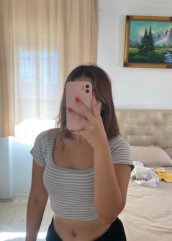 Diğer Gri Cizgili Crop